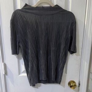 Zara Dark Gray Pleated Women's Blouse